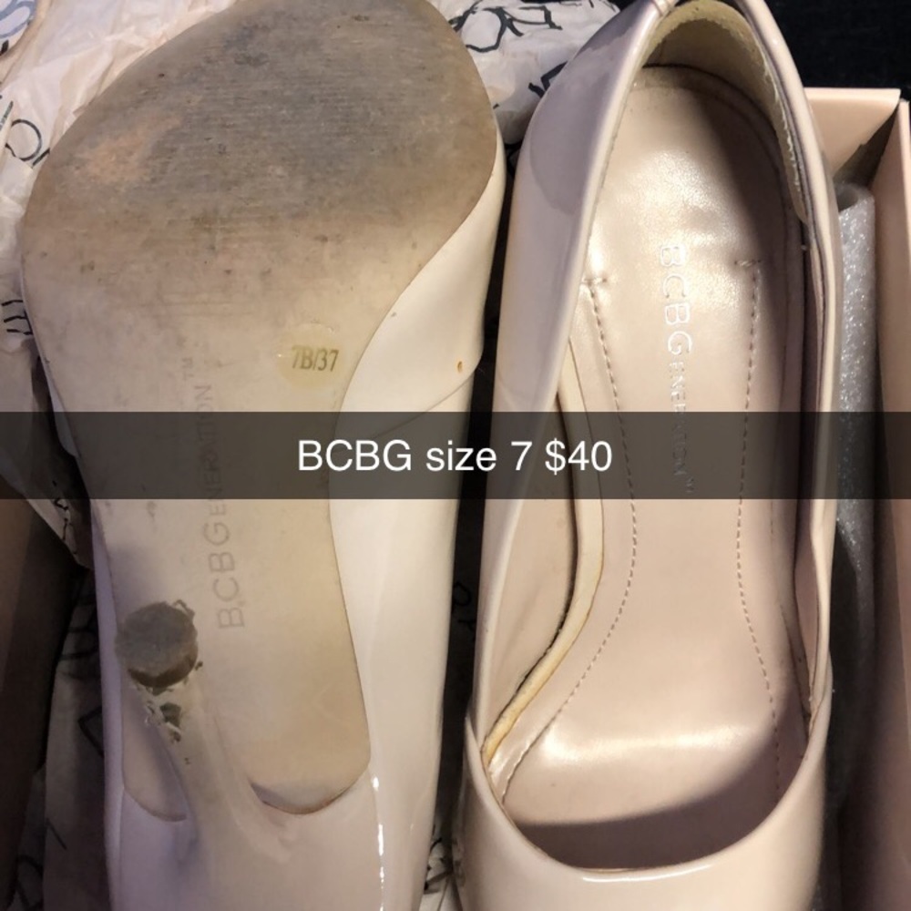 BCBG nude heels
